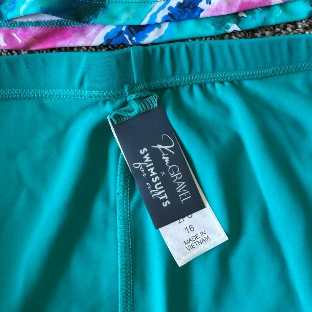 Swimsuits for All Swim 2 pc Swimsuit Size 16 Rainbow Stripes Brand New w/Tags - Picture 4 of 6